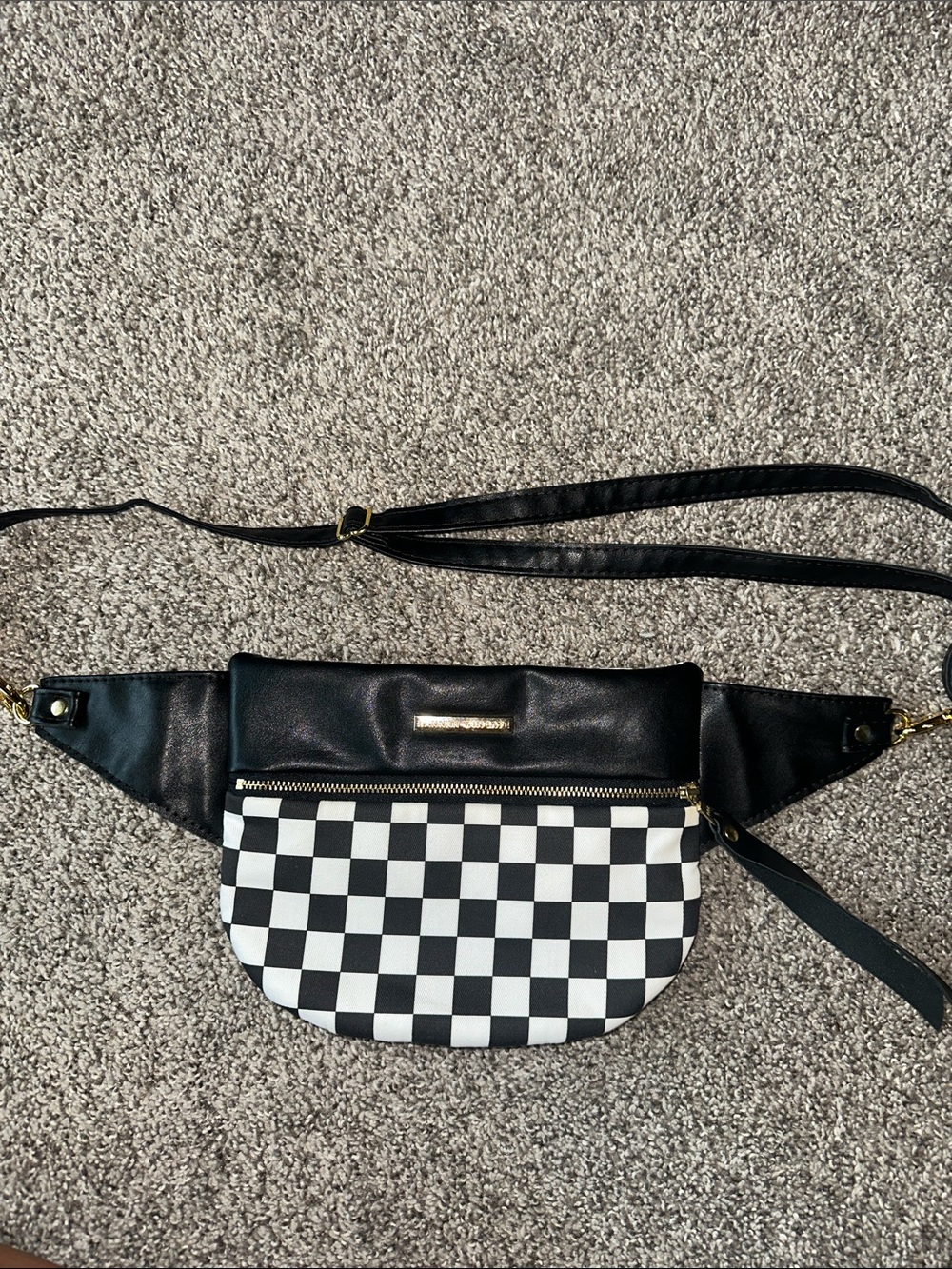 Hannah Wingate Black and White Checkered Crossbody